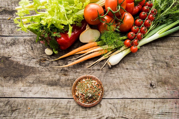 Assorted fresh ingredients on a table